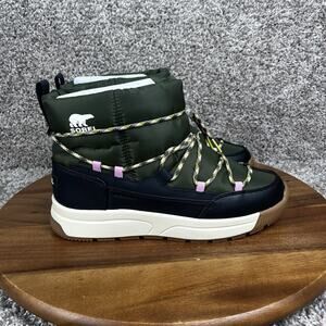 Sorel Women's Whitney III Slip-On Size 10 Waterproof Winter Boot Green / Black